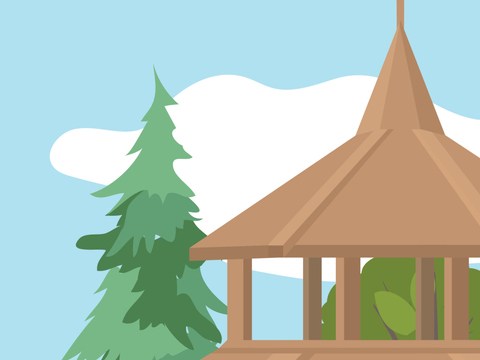 Several families enjoying their Juneteenth celebration in a park. They are having BBQ's, riding bikes and playing.  Several layers for easier editing.